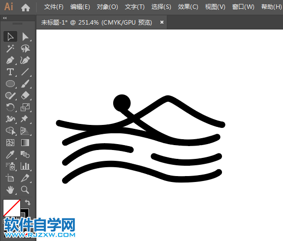 ai制作游泳標識的方法與步驟