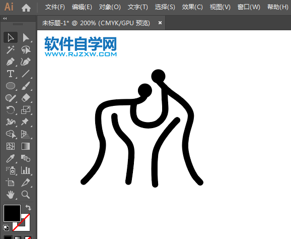 ai制作摔跤標識的方法與步驟