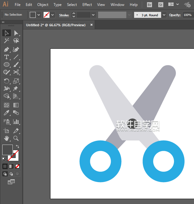 ai怎么畫剪刀簡筆畫