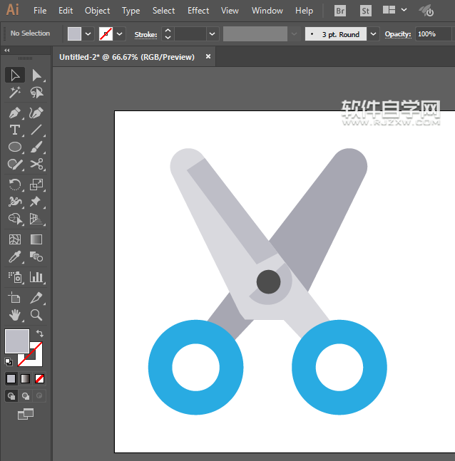 ai怎么畫剪刀簡筆畫