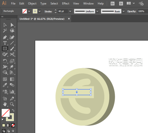 ai怎么畫歐元標識？