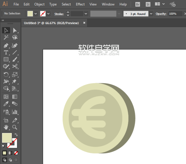 ai怎么畫歐元標識？