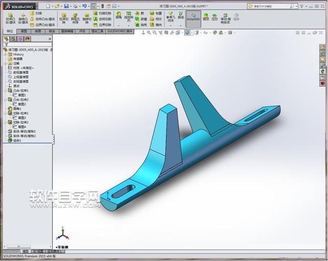SolidWorks制作對稱卡位零件