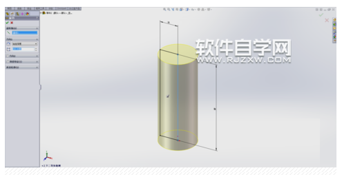 solidworks旋轉(zhuǎn)畫(huà)一個(gè)圓柱的方法