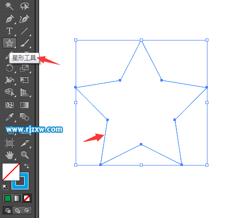 ai怎么給五角形單獨圓角的方法
