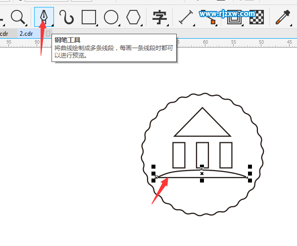 CDRX8設(shè)計(jì)山水標(biāo)志的方法