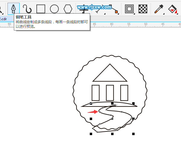 CDRX8設(shè)計(jì)山水標(biāo)志的方法