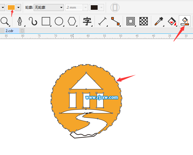 CDRX8設(shè)計(jì)山水標(biāo)志的方法