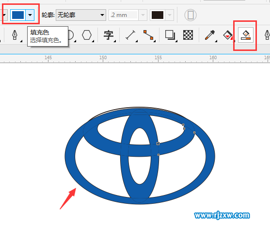 CDRX8制作豐田汽車標志的方法
