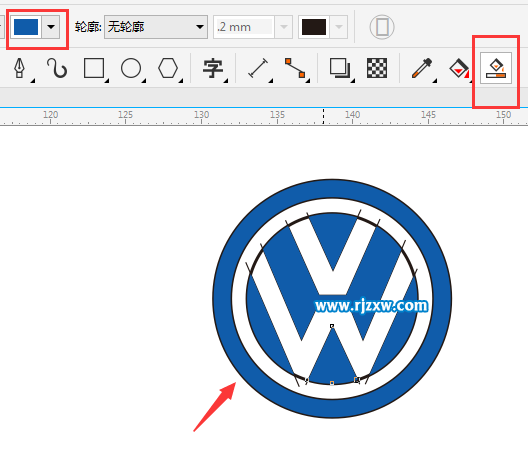 教你簡單用CDRX8設(shè)計(jì)大眾LOGO教程