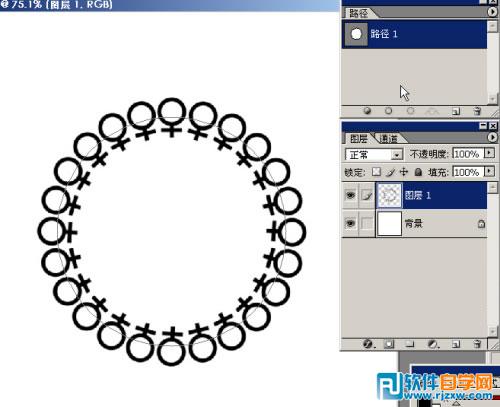 ps沿著路徑填充圖案