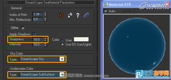 3dmax海水材質設置