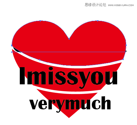 ai文字封套扭曲 制作心形英文字體