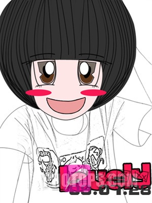 用photoshop把人物照片制作成可愛的漫畫實例教程