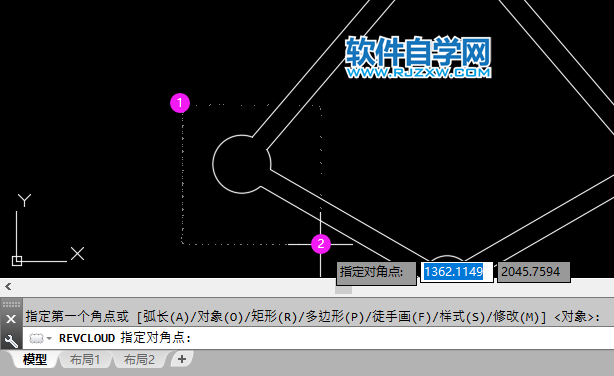 cad矩形修定云線怎么畫？