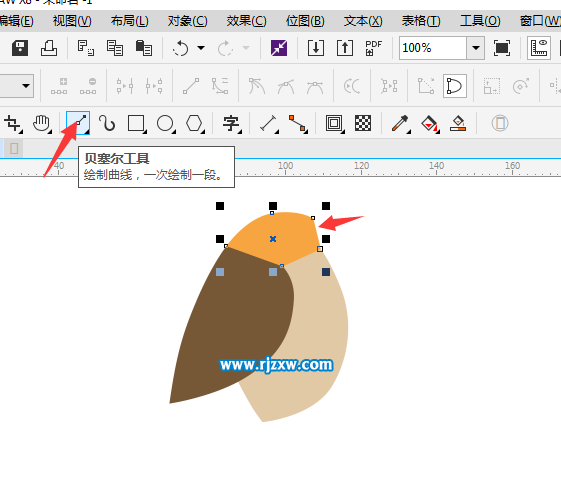 利用CDR貝塞爾工具設(shè)計(jì)小鳥簡筆畫