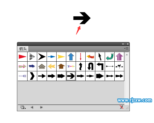 Ai的箭頭符號庫在哪里怎么插入箭頭進來