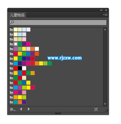 AI怎么打開兒童物品主題的色板庫