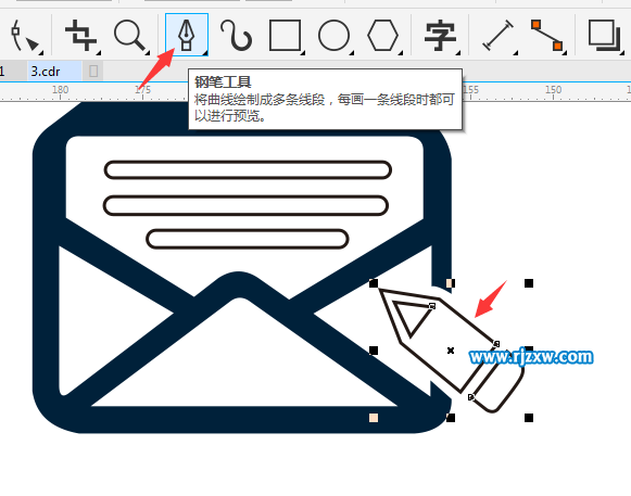 CDRX8制作寫郵箱的圖標教程