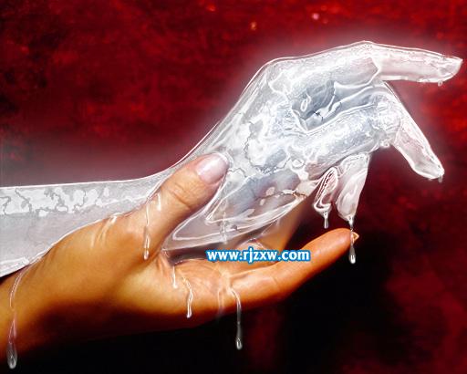 用ps濾鏡進行手臂冰雕制作