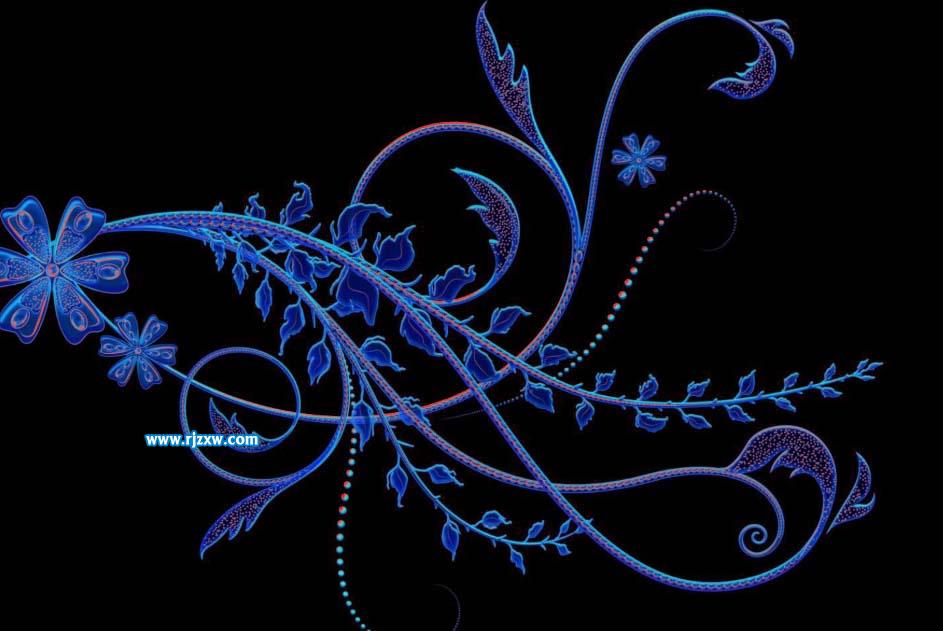 通道快速摳出藤蔓花紋素材