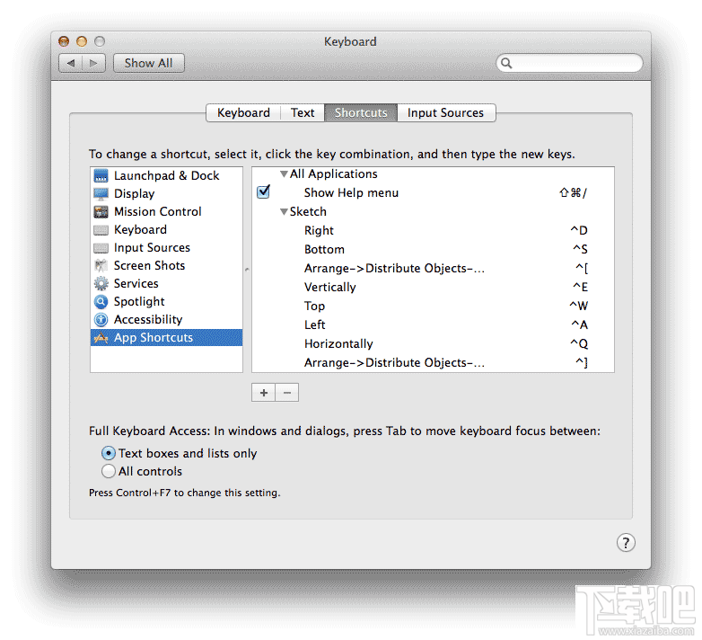 OS X 自定義應用快捷鍵和Sketch自定義快捷鍵的方法分享
