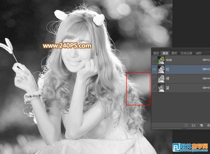 PS多個通道摳出多發絲美女人物圖