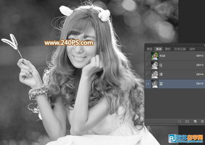 PS多個通道摳出多發絲美女人物圖