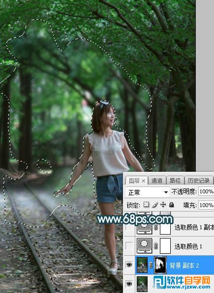 PS打造夢幻人物的暗青色逆光效果