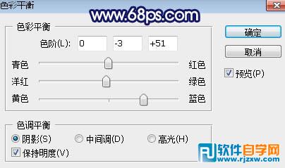 PS給唯美草坪上的人物加些紫色霞光