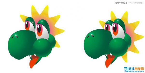 CorelDrawX4繪制綠色可愛的卡通龍