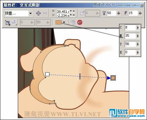 CorelDRAWX7設計可愛的泡泡豬