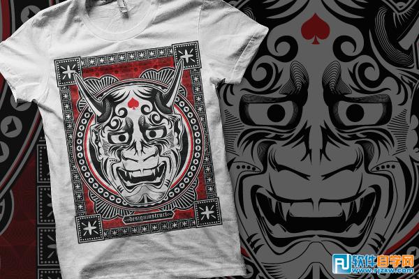 教你用Illustrator繪制衣服上的惡魔面具