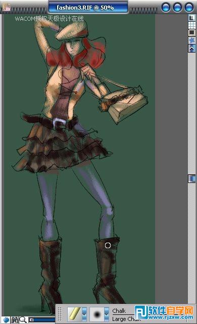 教你用Painter手繪粉筆畫風格時裝圖