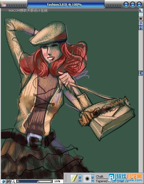 教你用Painter手繪粉筆畫風格時裝圖