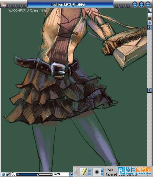 教你用Painter手繪粉筆畫風格時裝圖