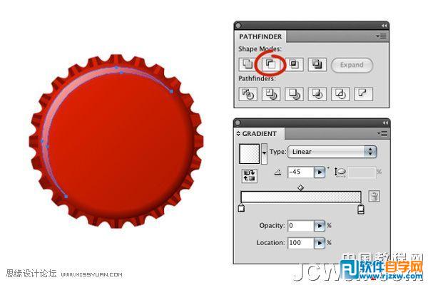 用Illustrator CS6教你怎么繪制可樂瓶蓋