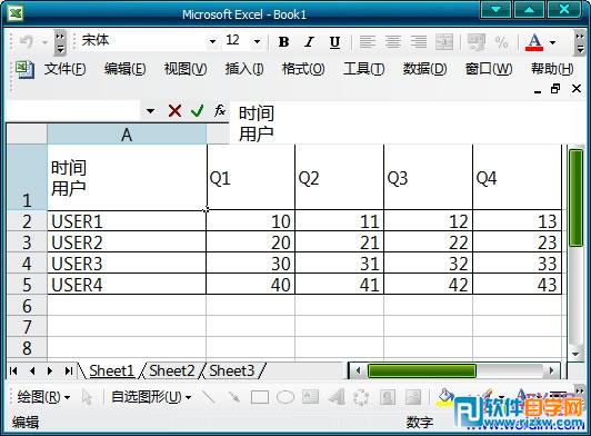 Excel2003中給表格畫斜線表頭
