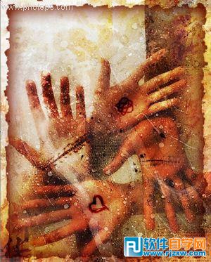 用PS打造殘缺邊框