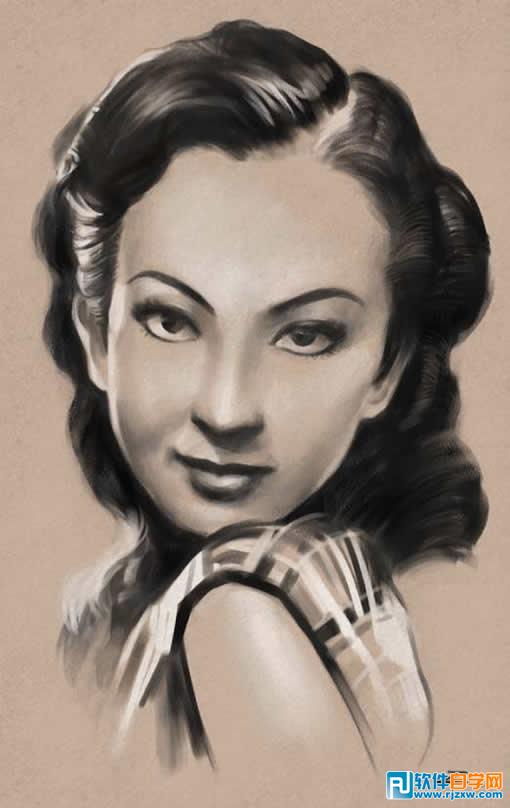 Painter手繪周璇舊上海時畫像