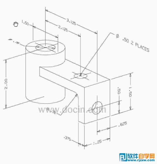 CAD教程：簡單教你繪制三維實體機械零件圖